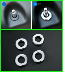 4pcs Chrome Inner Door Lock Pins Knob Cover Trim For Jeep Compass Patriot 2007-2017