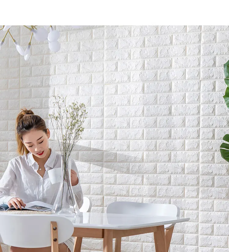 3D Brick Wall Sticker DIY Self-Adhesive Decor Foam Waterproof Covering Wallpaper For Kids Room Kitchen Stickers