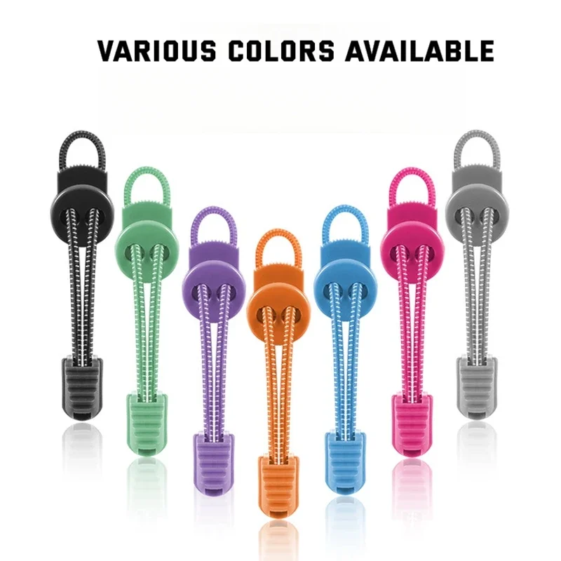 1Pair Lock Shoe Laces Round Tennis Shoelaces Without Ties for Adult Kids Sneakers Elastic Rubber Bands