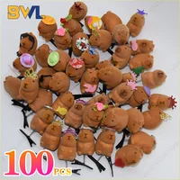 10-100PCS Kawaii Bow Tie Little 3D Capybara Hairpin Spring Clip Duckbill Clip Bangs Clips Side Clips Headwear Hair Accessories 1