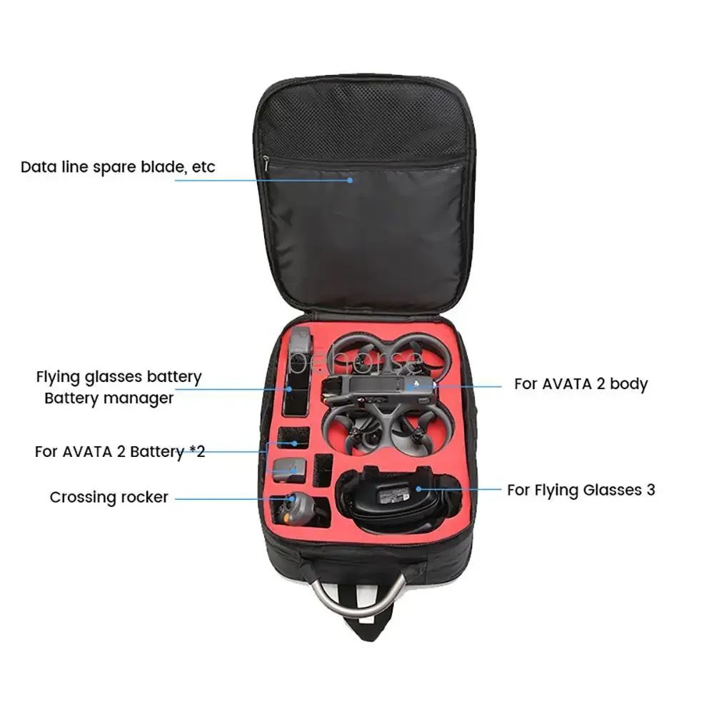 Poignée robuste et fermetures étanches de l'étui de transport imperméable pour DJI Avata 2 et Avata 1, protection optimale en extérieur