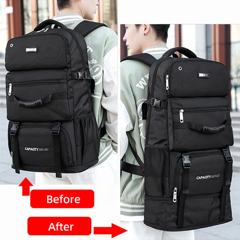 90L 80L Travel Bag Large Capacity Climbing Backpack Men Women Outdoor Camping Luggage Bags Trekking Backpack Hiking Pack XA302+A