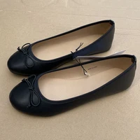 2026 Spring Elegant Bowknot Ballet Flats Classic Shoe Round Toe Comfort Slip-On Ladies Fashion Loafers Leather Mules Shoes - Image 4