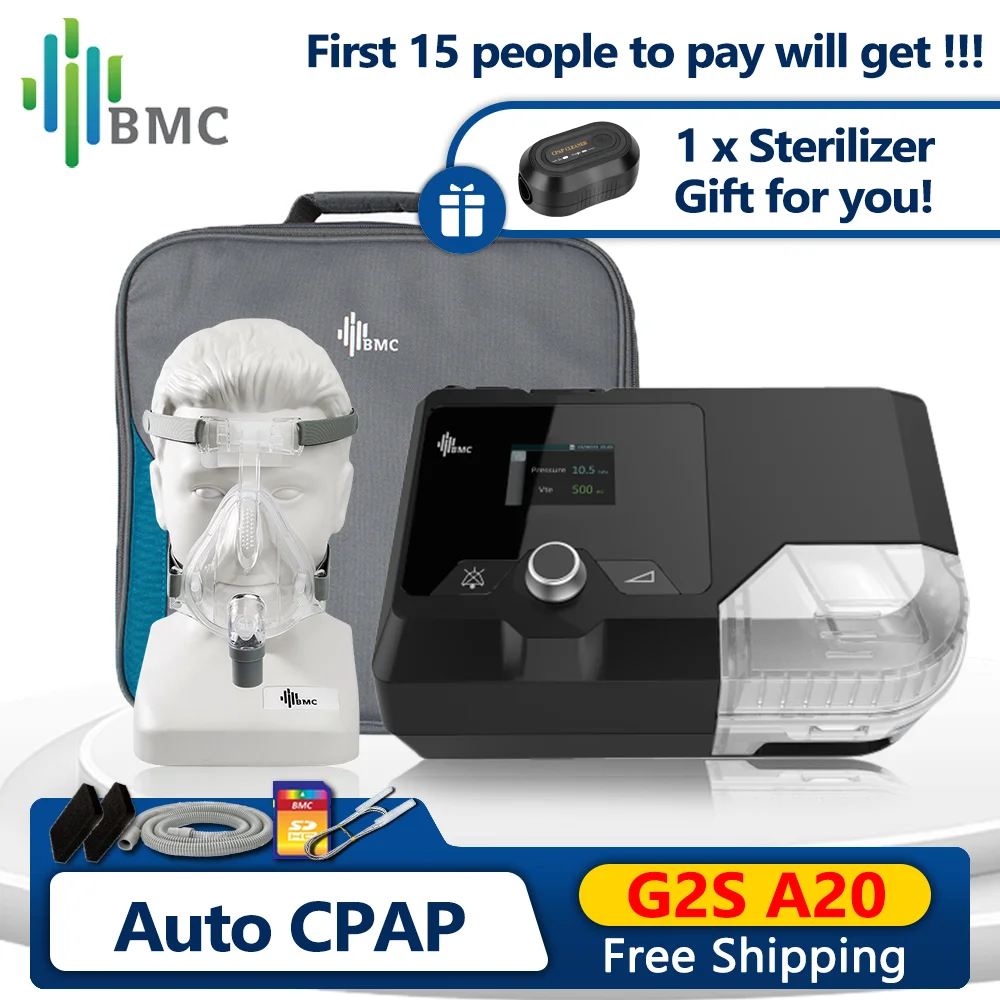 Original BMC G2S A20 Auto CPAP Machine Automatic Pressure Adjustment Sleep Machine with Mask Snoring Device For Sleep Apnea COPD