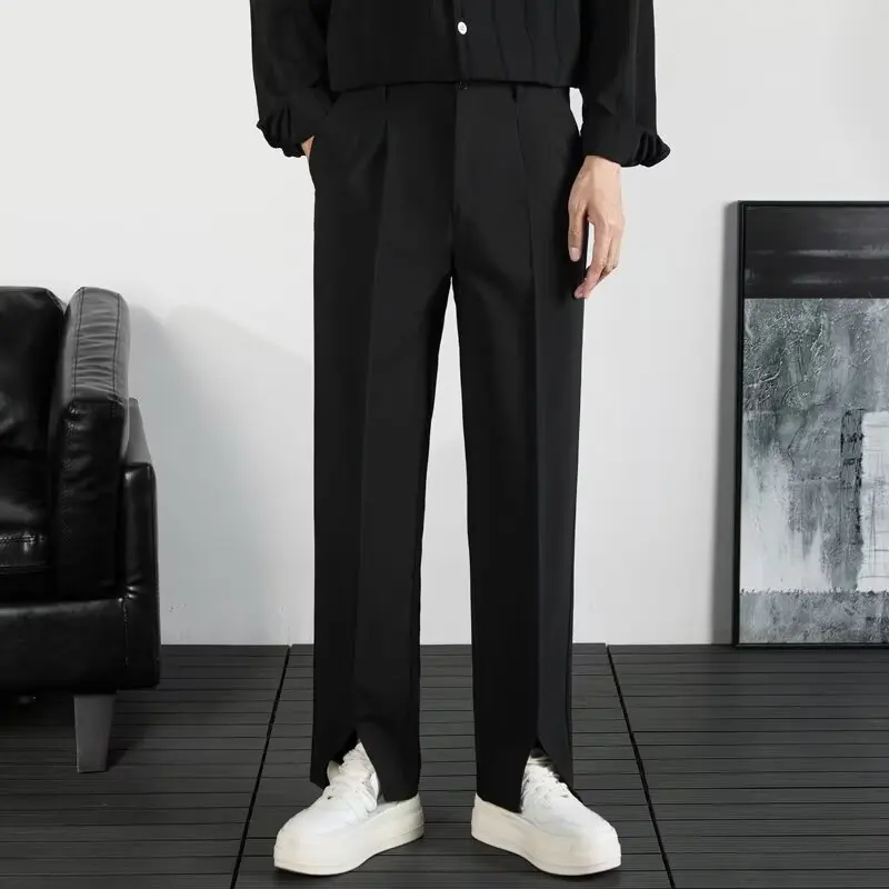 Spring and Autumn Mens Designer Clothes Men's Social Pants Summer Man Dress Pants Costumes Cropped Trousers Korean Fashion Men