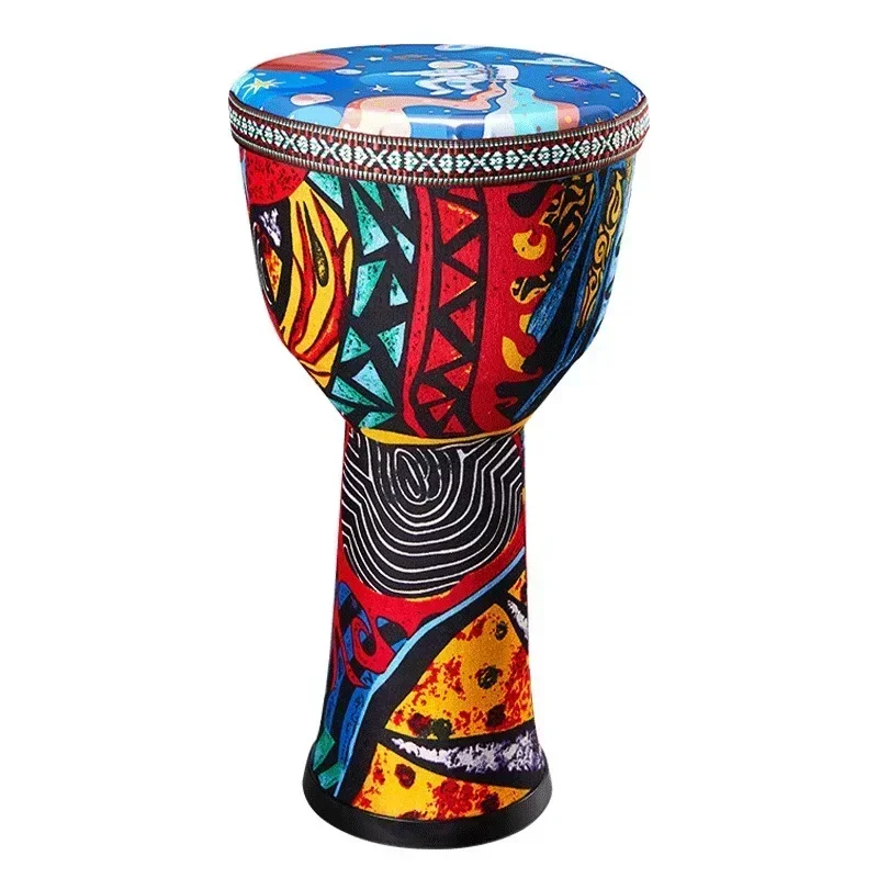 African 8 Inch Djembe Drum Hand-Carved Solid-Wood Goat-Skin Traditional Musical Instrument