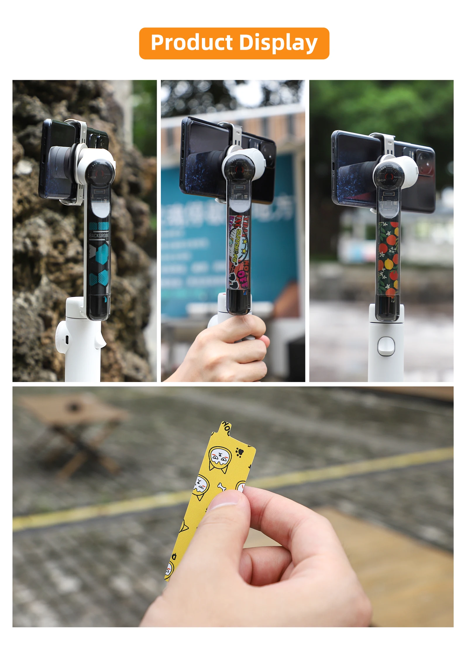 Insta360 플로우 컬러풀 인서트 맞춤형 장식 패턴, 유연하고 내마모성, 쉽게 변형 되지 않는 실용적인