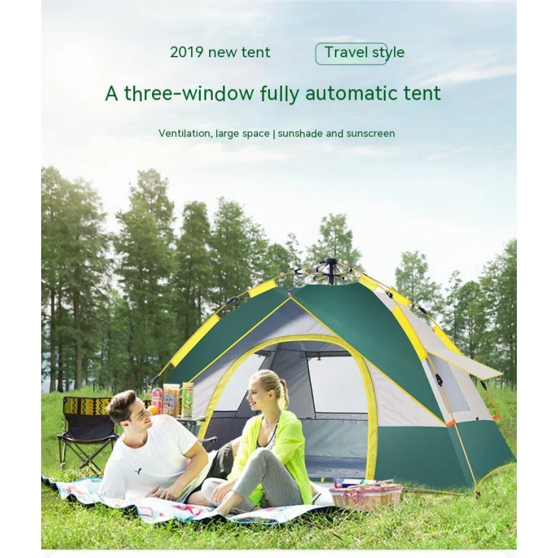 

Automatic Tent Outdoor Rainstorm 2 People Single Thickened Rainproof 3-4 People Camping Wild Camping