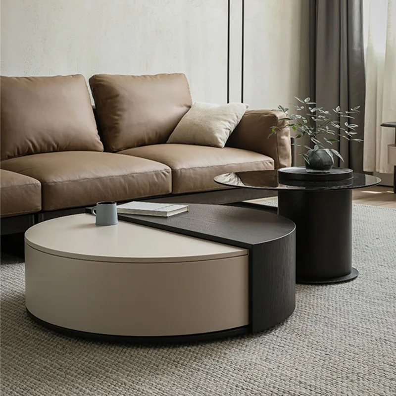 

Modern Glam Coffee Tables Round Aesthetic White Coffee Tables Luxury Premium Korea Mesas De Centro Para Sala Home Furniture