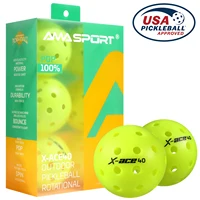 AMA Sport X-ACE Pickleballs 40 Hole Durable Outdoor Pickleball Balls Crack Resistant ONE Piece Balls 100% POP-Optic Yellow