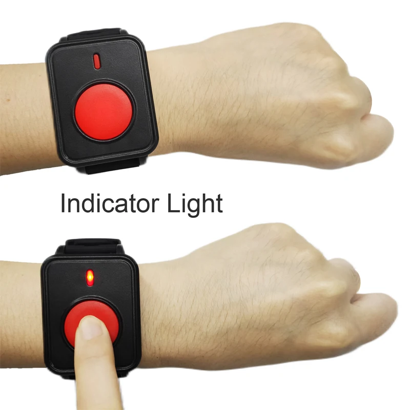 2pcs Panic Bell SOS Bracelet Emergency Button for Elderly Alarm Watch Old People GSM Home Security Alarm System
