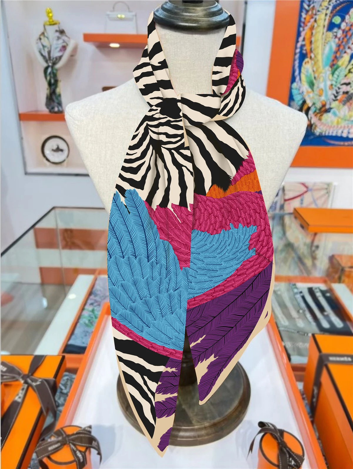 New Summer Air-conditioned Room Warm Square Scarf French Fashion Women's Shawl Gift Fashion Trend Headscarf