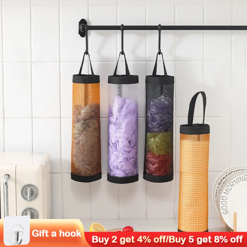 Plastic Bag Holder Hanging Storage Dispensers Grocery Bag Storage