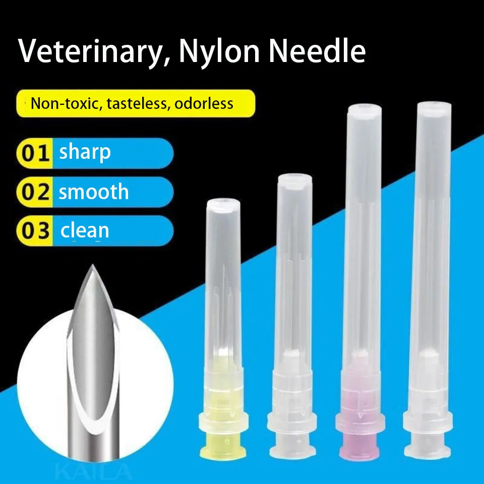 100pcs Veterinary Disposable Injection Syringe Needle with Shell Farm Supplies Dispensing Tools For Pig Cattle Sheep Dog Chicken