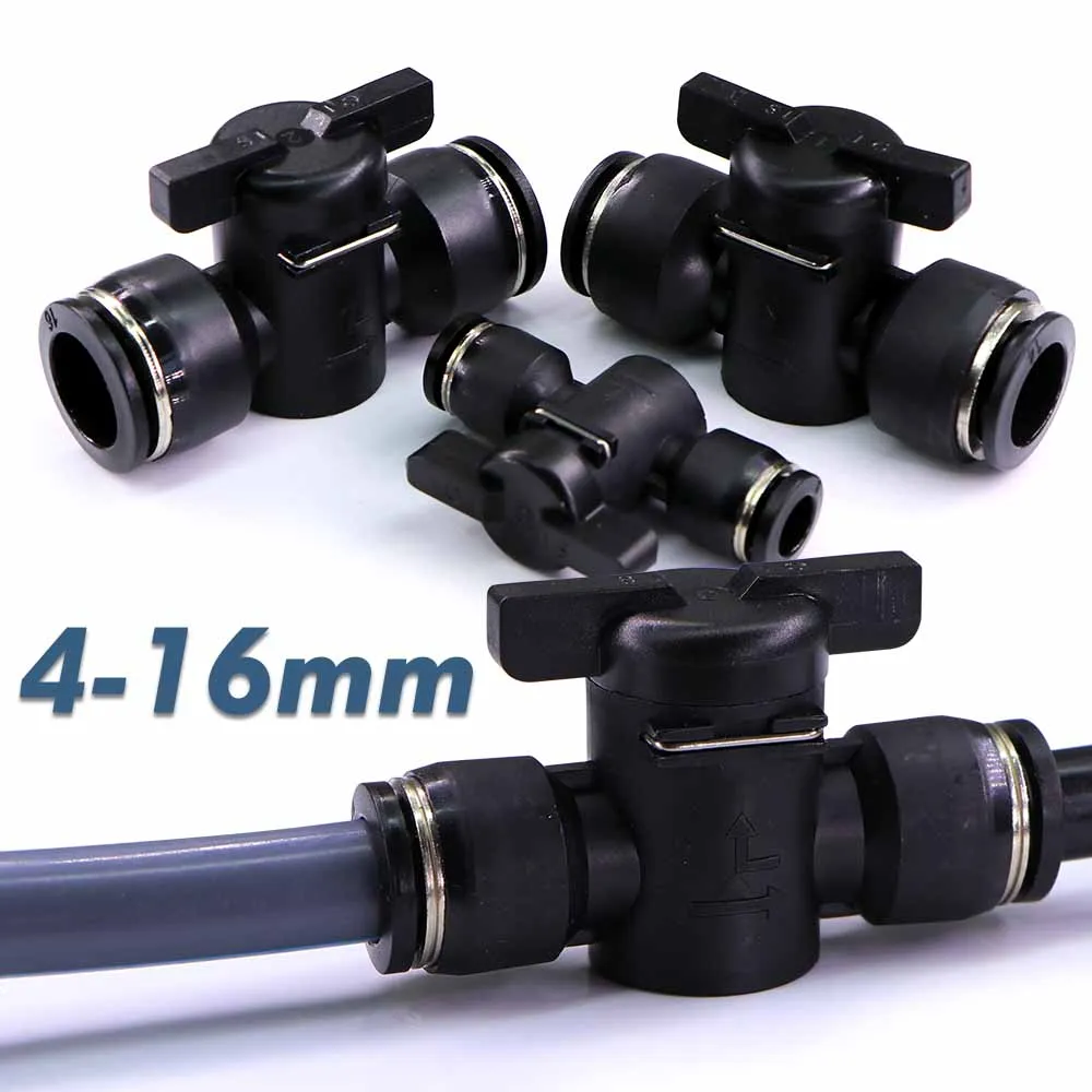 4–16 mm Handventil-Schlauchadapter, Slip-Lock, Schnellsteck-Entriegelungsanschluss, Abschaltung, Stoppe, Wasser, pneumatische Verbindung, PE-Schlauchanschlüsse – Detail 2