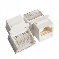 10PCS Cat5e Tool-Less Keystone Jack Connector Adapter, Keystone Module Connector Internet Network Ethernet LAN Cable 6