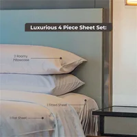 Soft 100% Egyptian Cotton Bed Sheets Set, 1000 Thread Count 4/6pcs Bedding Set, Luxury Silky Fitted and Flat Bedsheet Pillowcase 2
