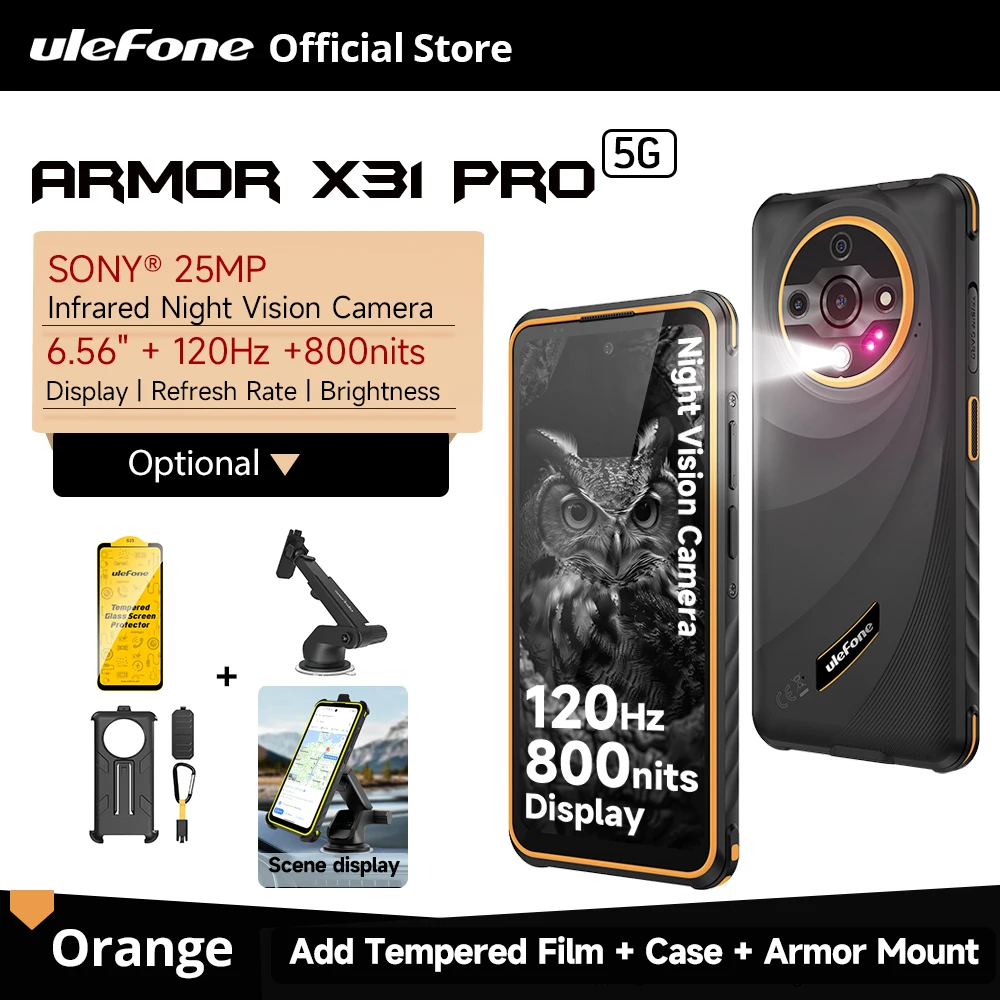 Ulefone-Armor X31 Proスマートフォン,頑丈な電話,Android 14, 5g,6.56