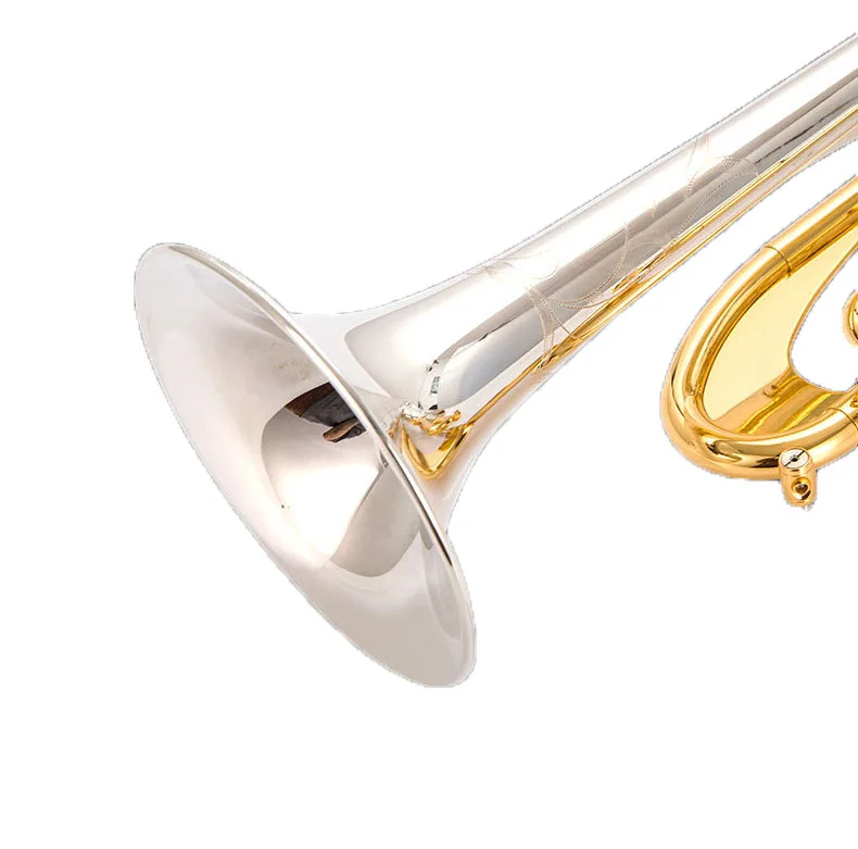 The Silver Plated Gold Key In The Lower B Key Accentuates Professional Grade Examination Of Trumpet Instruments For Beginner