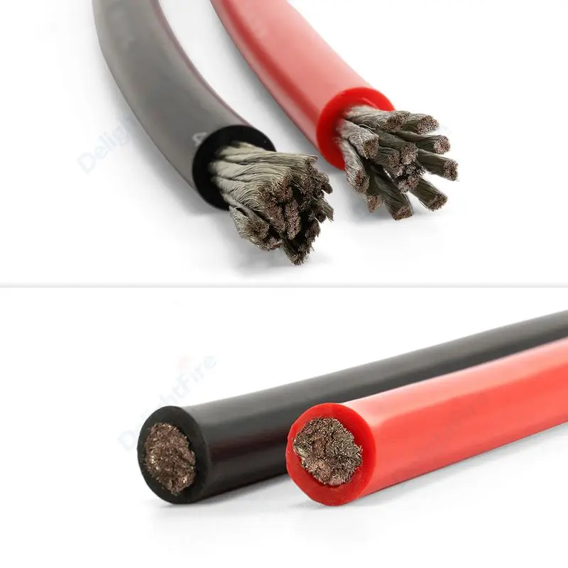 Силиконовый кабель, красный, черный провод, электрические провода 10awg 8awg 6awg 4awg 26 24 12 18 16 14 12 awg для автомобильного аккумулятора, автомобильная проводка