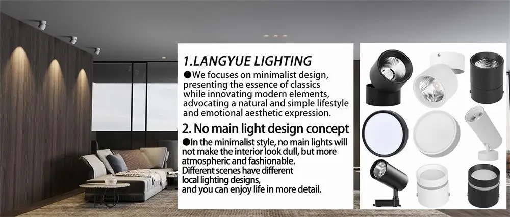 Description Picture 3 of itemLed Track Light Spot LED 10/20/30/40W Wall Lamp Floodlight COB Rails Spot Track lighting Fixture Clothing Shop Living Room Home