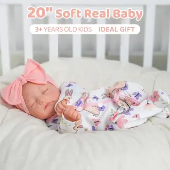 BABESIDE Reborn Baby Dolls Connie - 20 inch Soft Vinyl Realistic-Adorable Baby Doll Real Life Lifelike Baby Dolls with Complete 4