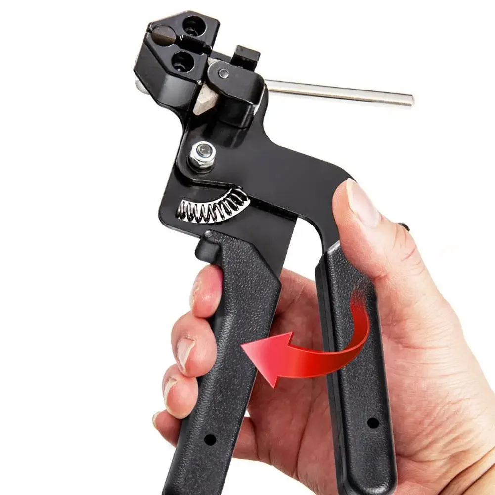 Kit Metal Tie Wrap Gun Alicate de cabo, Cortador de cinta de fixação, Zip de tensão ajustável, Aço inoxidável, Ferramentas manuais de travamento automático