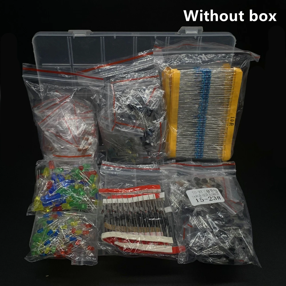 Metal Film Resistor Assortment Kit Led Diodes Electrolytic Capacitor