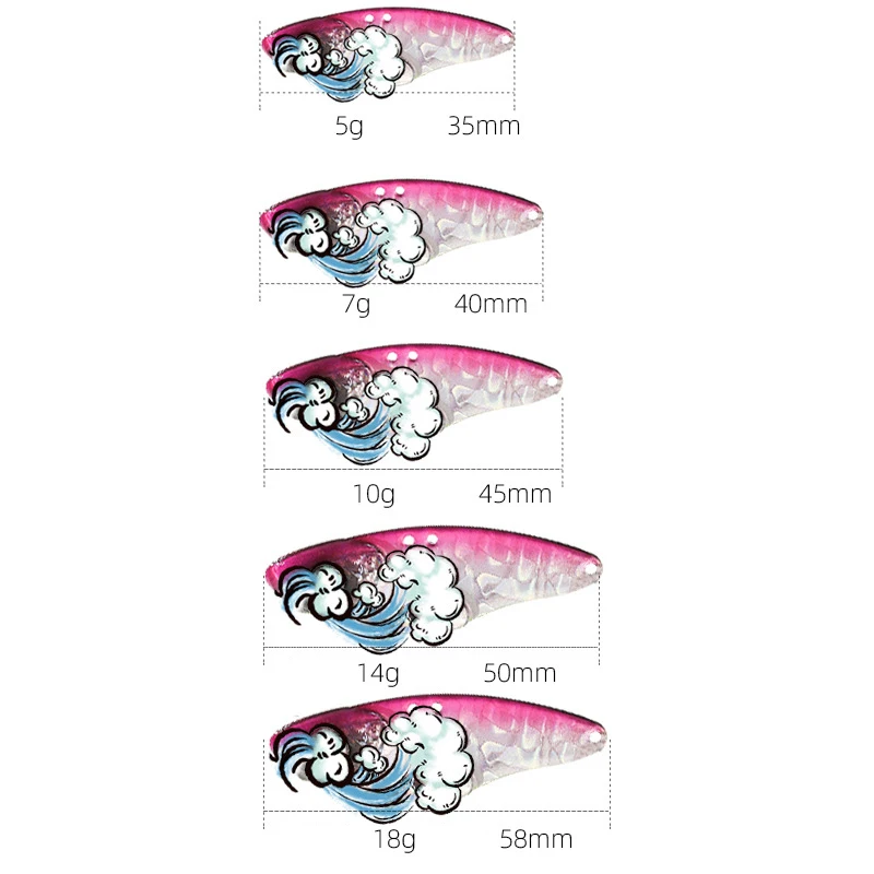 1PCS Metal VIB Fishing Lures 5g 7g 10g 14g Metal Jig Crankbait Wobbler Vibration Baits Pesca Tackle for Trout Bass Pike Perch