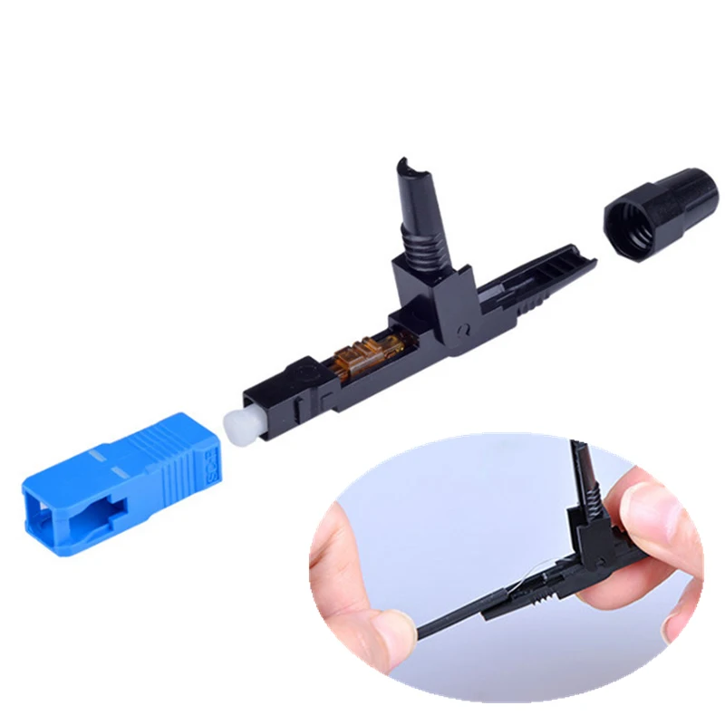 

10pcs Single-Mode Fiber Optic SC/UPC Quick Fast Field Assembly Connector Cable Quick Connector Fiber Optic Connector