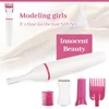 5 in 1 Women Electric Hair Removal Shaver Female Shaving Machine Mini Shaving Trimmer Razor Multifunction for Eyebrow Underarm 4