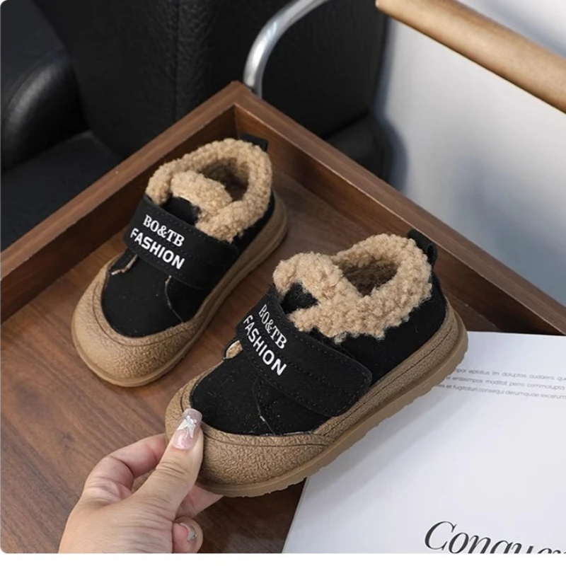 Faux Shearling Winter Kids Walking Shoes