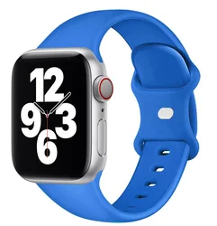 Silicone Sport Waterproof Band for Apple Watch - Vibrant Fitness Bracelet Strap (Blue 02)