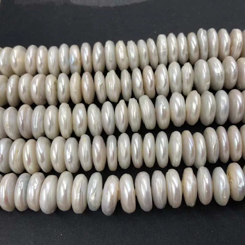 

ELEISPL 13-14mm Wholesale 3 Strings Coin Freshwater White Pearls #1018-2