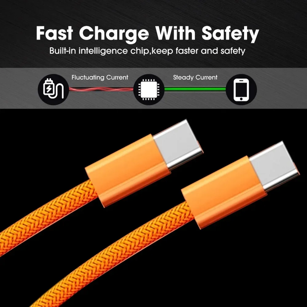 60W Fast Charging USB-C to USB-C Cable - Available in 1m, 2m, or 3m Lengths