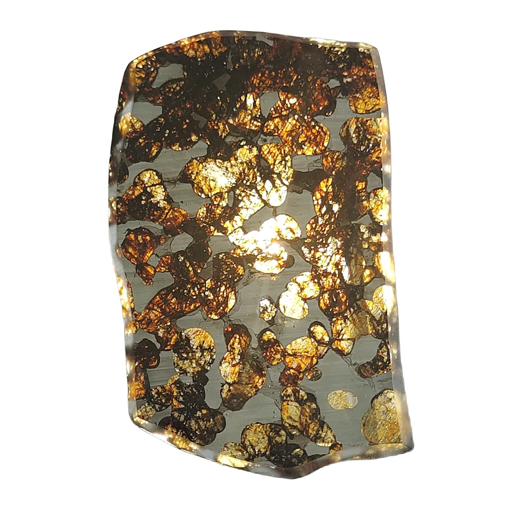 32,4 г, ломтики оливкового метеорита Seymchan Pallasite, натуральный материал метеорита, коллекция нарезанных ломтиков-CA139