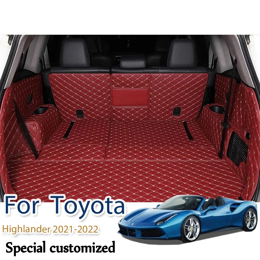 High Quality Special Car Trunk Mats For Toyota Highlander Hybrid 7 Seats 2022 2021 Waterproof 