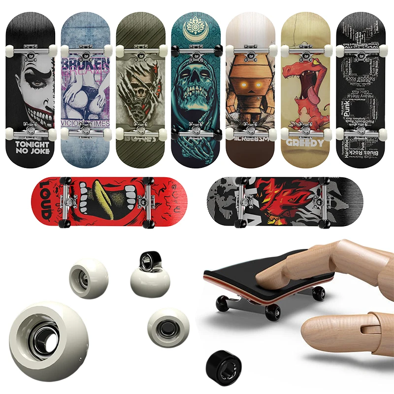 

Wooden Maple Finger Skateboard Fun Fingerboard Toy Alloy Bearing Wheel Professional Finger Board Relieve Pressure Toy