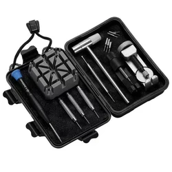 Professional Watch Repair Kit - 16 - Piece Premium Set for Watch Enthusiasts | Durable and Adjustable Tools (Black)