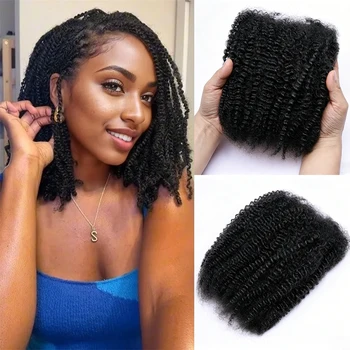 50g Afro Kinky Human Hair Bulk For Dreadlocks Extensions Repair Locs Afro Twist Braids Kinky Curly Human Hair Bundles No Weft 1