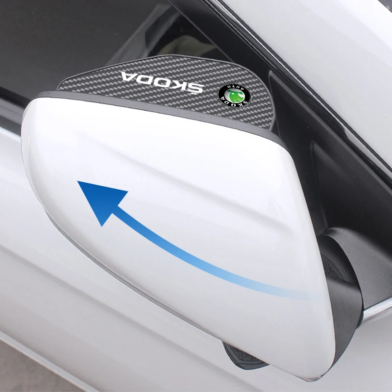 Suitable for skoda octavia a5 a4 mk1 fabia superb car rearview mirror rain eyebrow small round mirror reverse rain shield