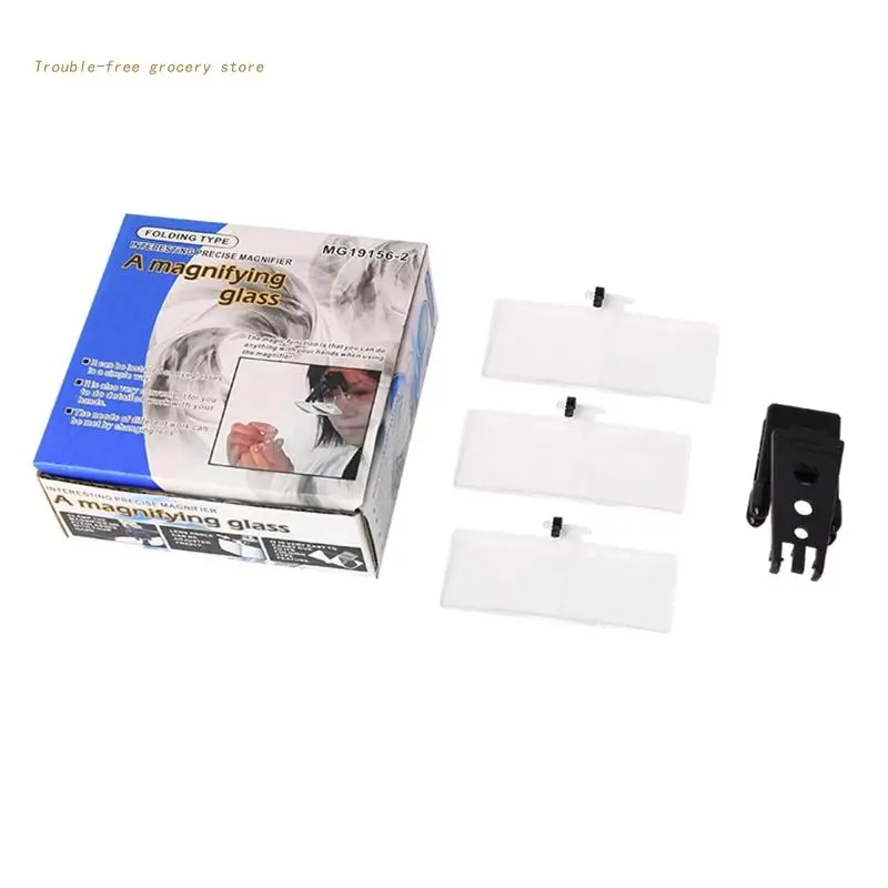 클립이 있는 1.5X 2.5X 3.5X 돋보기, 핸즈프리 확대 클립, 안경 유형, 플라이 타이 용 헤드 돋보기 용