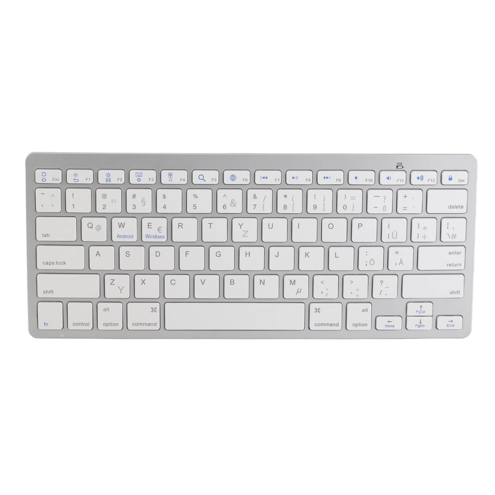 Bluetooth-Tastatur, kabellose Tastatur, kabellose Bluetooth-Tastatur, tragbar, kompakt, ultradünn, zweisprachig, für PC und Laptop
