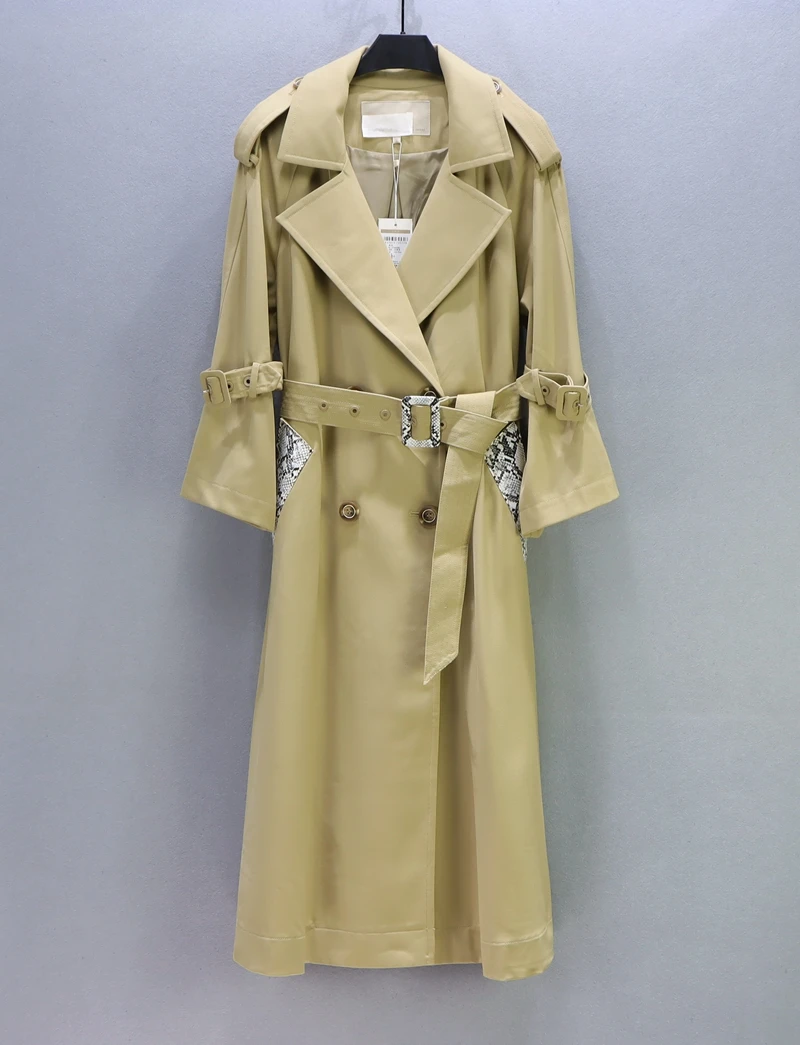 

Sheep Wool Long Windbreaker Jacket For Women In Spring And Autumn