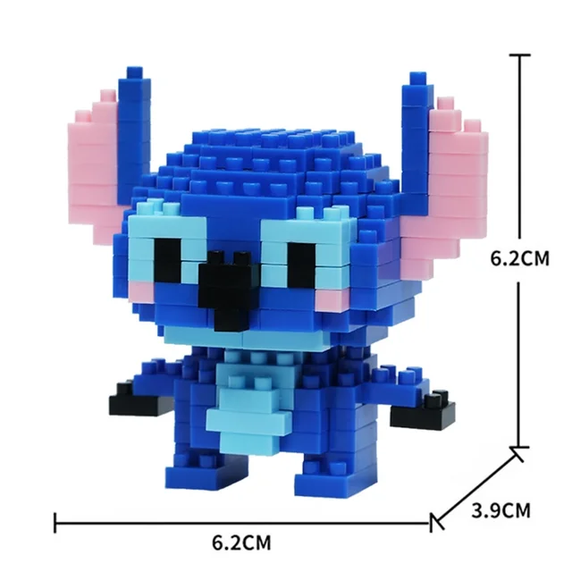 Disney Anime Princess Building Blocks Stitch Mickey Mouse mini Action toy Figures Blocks Toys Bricks Assemble Toys Kids Gifts 6
