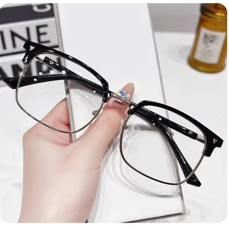 Anti Blue Light Glasses Photochromic Half Frame Eyepiece Computer Goggles Men's