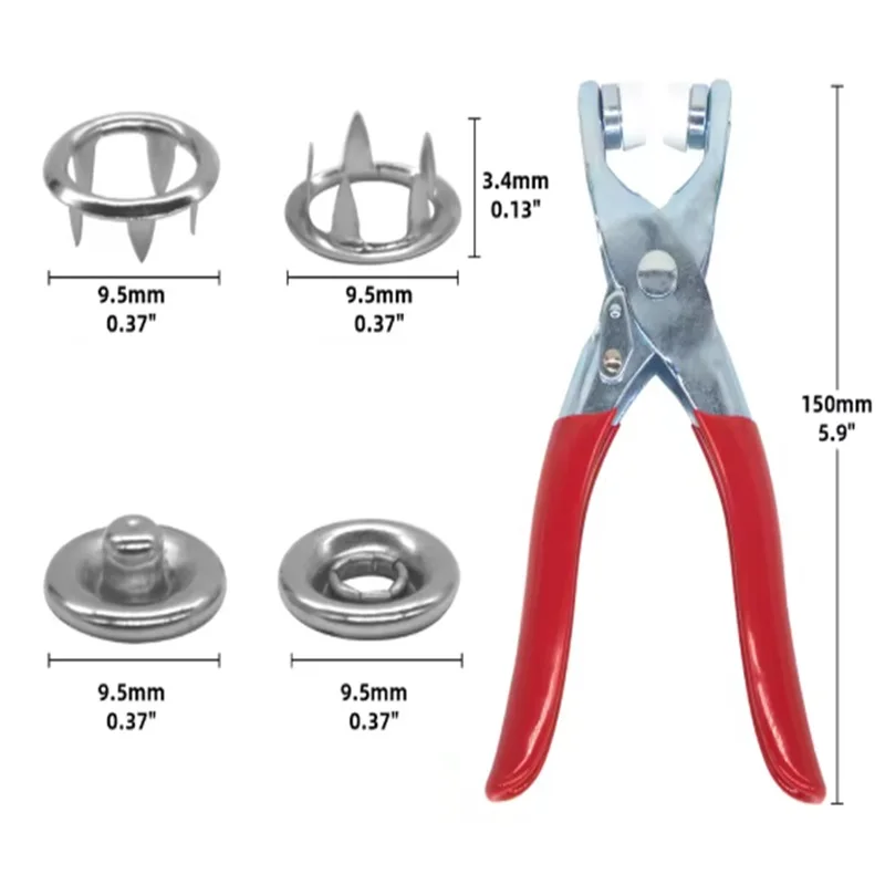 Metal Snaps Buttons Pliers Set Snap Fasteners Kit Tool Sewing Buttons Press Studs Snap Sew Tool for Installing Clothes Bags 2