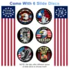 19-in-1 Galaxy Projector Starry Sky Night Light, 360° Rotate Planetarium Lamp with Independence Day Film Discs, LED Star Projector for Bedroom Home Decor, July 4th Patriotic Party Light, Kids Adults Gift, Timed & Adjustable Brightness