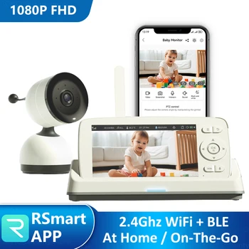 Moniteur bébé WiFi 5 » HD 1080P PTZ audio vision nocturne