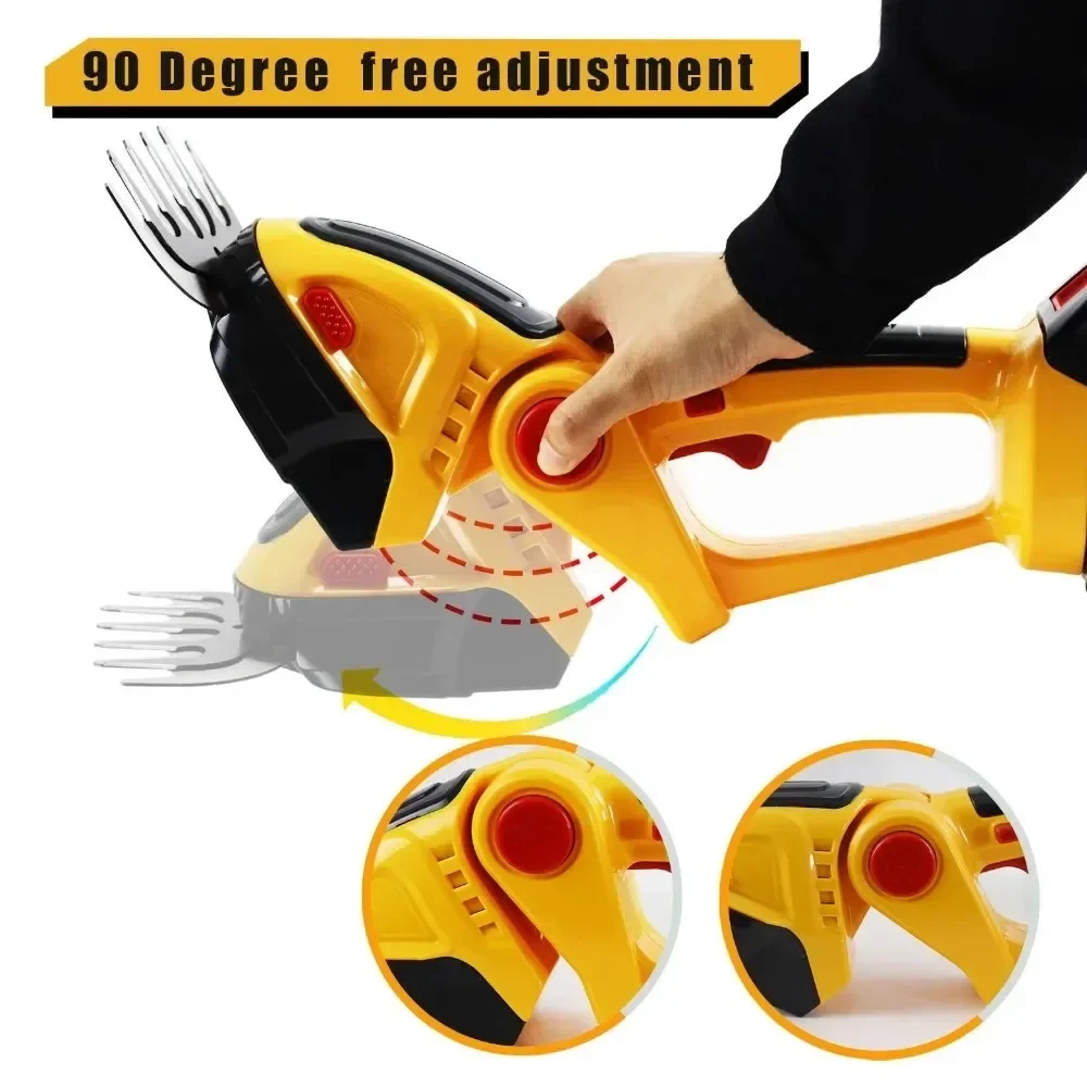 21V 2 in 1 Electric Battery Pruner Electric Hedge Trimmer 20000rpm Household Wireless Lawn Mower Pruner Garden Bush Scissors 6